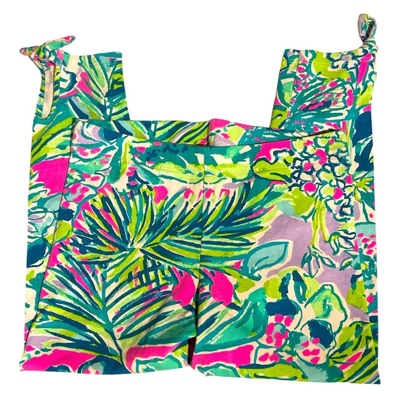 Lilly Pulitzer Girls Maia Capri Leggings size Large (8-10) in Early Bloomer EUC - Picture 2 of 7